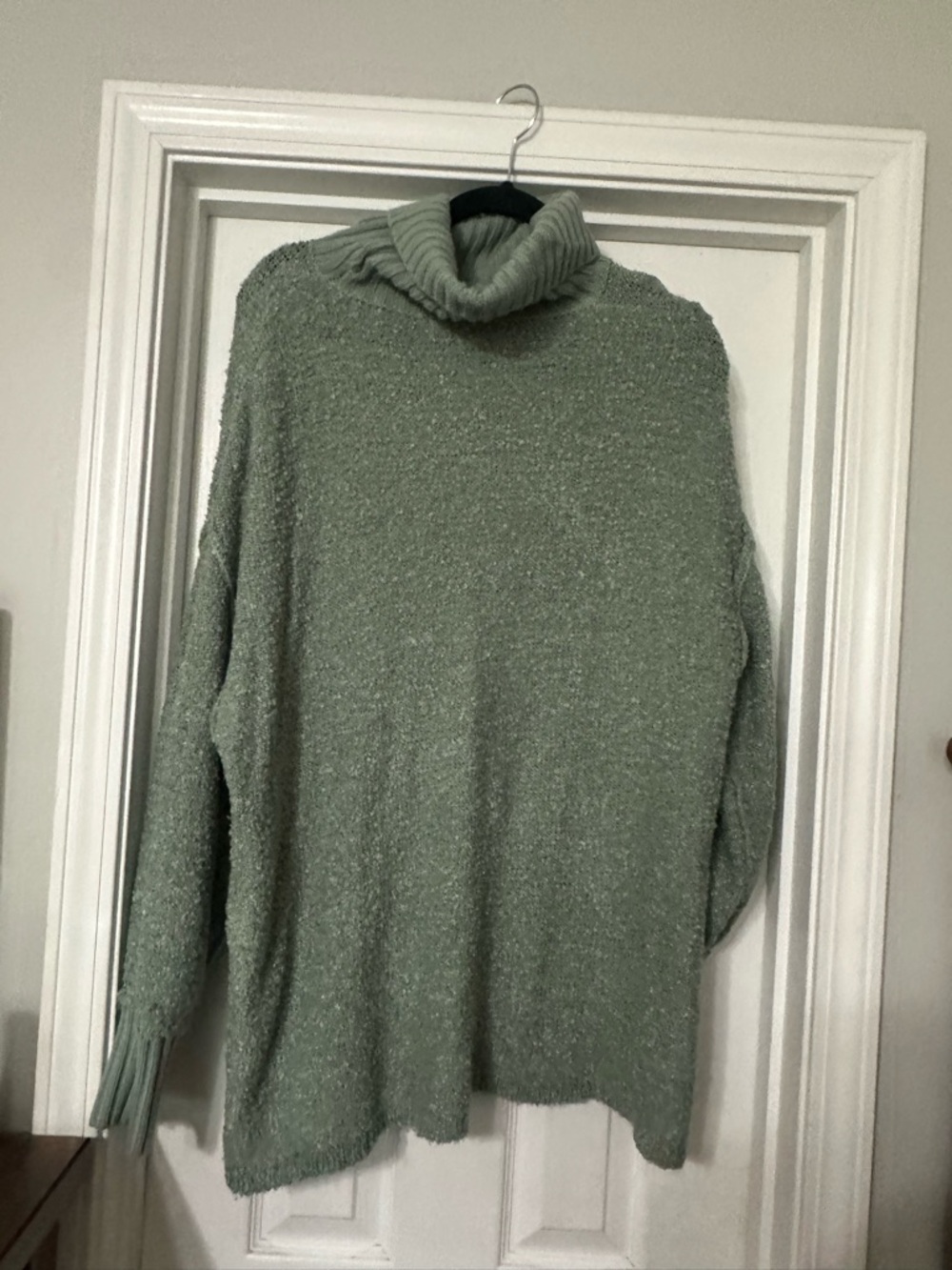 Pink Lily Sage Green Cozy Turtleneck Sweater